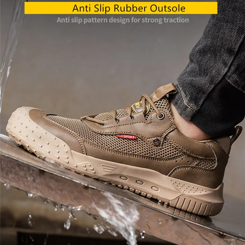 breathable work shoes safety shoes for men working shoes with protection anti puncture protective work shoes work sneakers