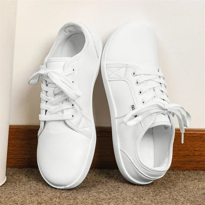 Mens Wide Barefoot Shoes Unisex Plus Size Leather Casual Sneakers Minimalist Toe Shoes Women Zero Drop Comfort Walking Flats