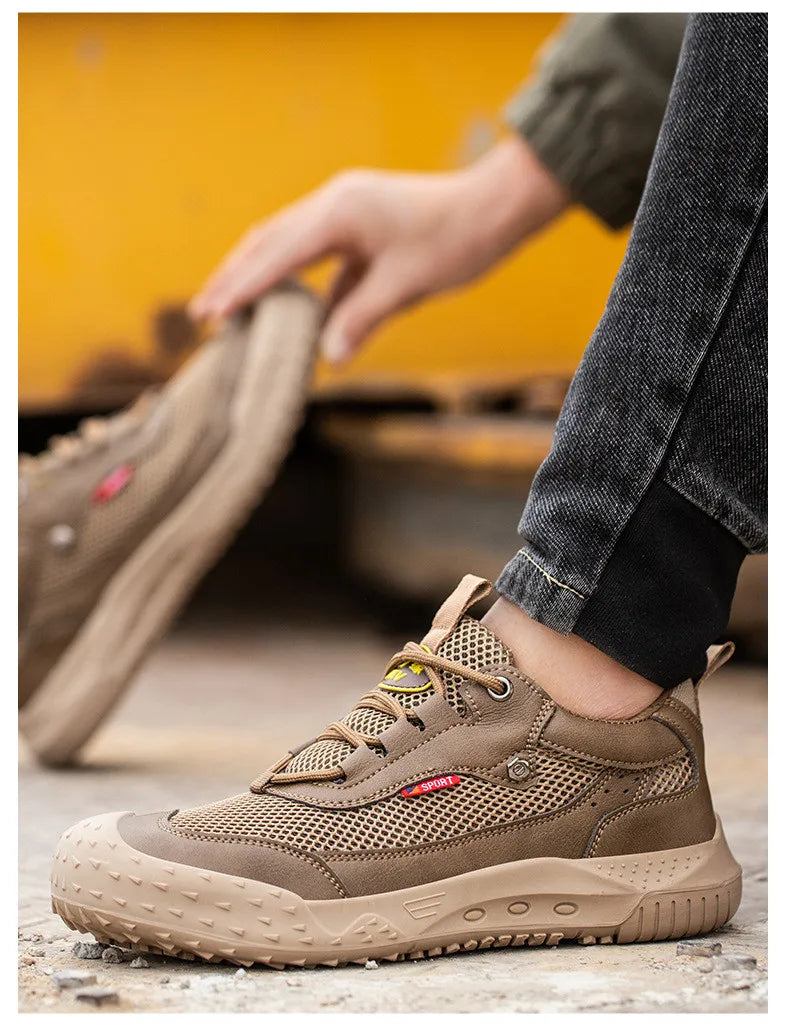 breathable work shoes safety shoes for men working shoes with protection anti puncture protective work shoes work sneakers