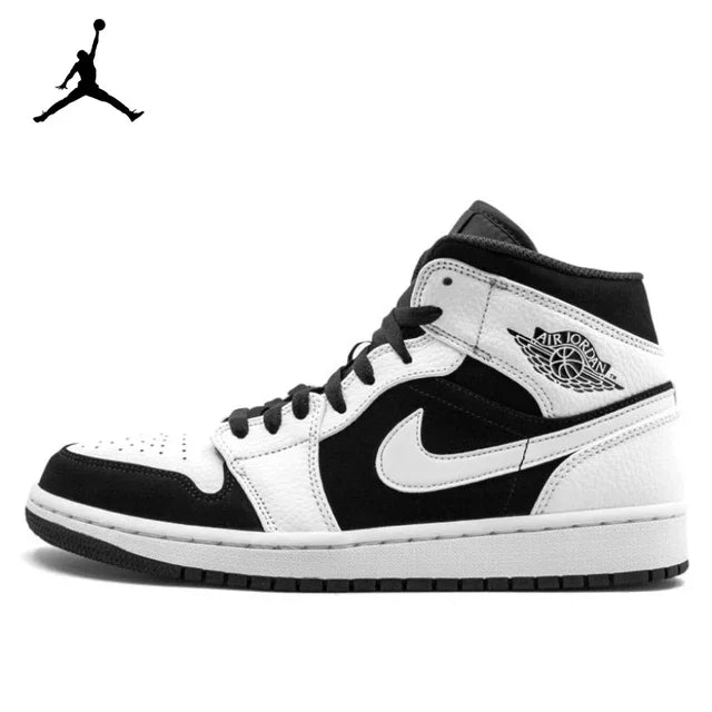 Original Air Jordan 1 Mid 'Chicago' Red and White For Men Classic Retro Basketball Sneakers Shoes 554724-173