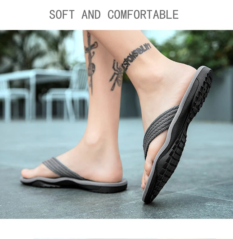 Men's Large Size Slippers Casual EVA Flip Flops Wear-resistant Beach Shoes Fashion Breathable Versatile Comfortable Waterproof