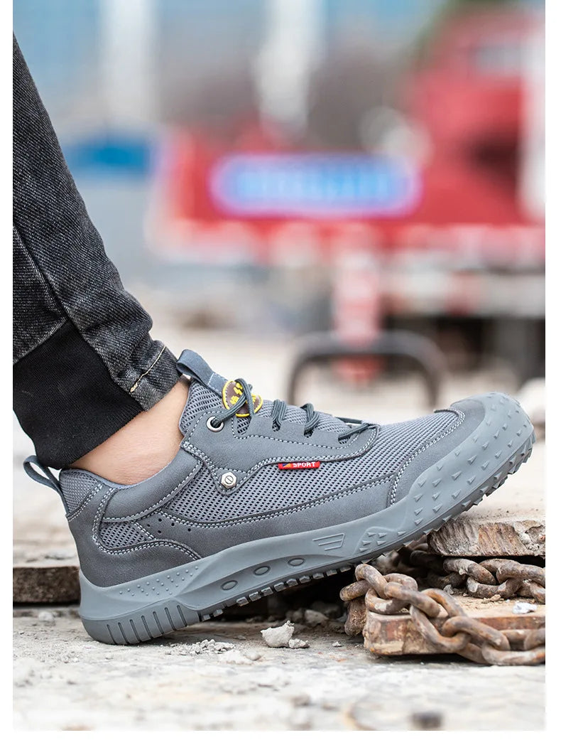 breathable work shoes safety shoes for men working shoes with protection anti puncture protective work shoes work sneakers