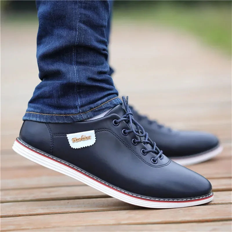 Men's PU Leather Business Casual Shoes Men's Outdoor Breathable Sports Shoes Men's Fashion Loafers Walking Shoes