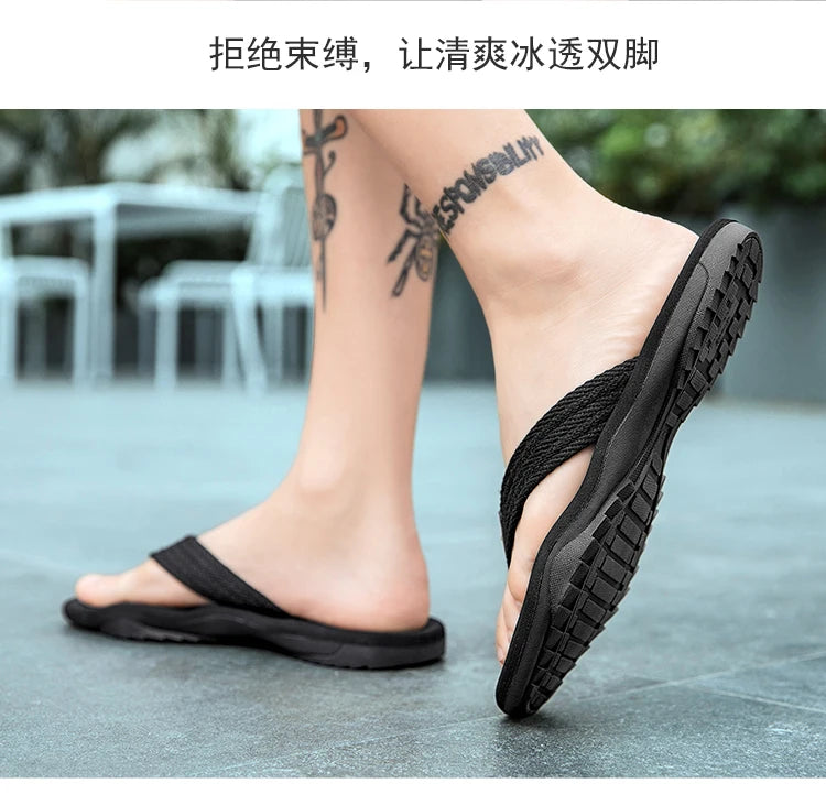 Men's Large Size Slippers Casual EVA Flip Flops Wear-resistant Beach Shoes Fashion Breathable Versatile Comfortable Waterproof