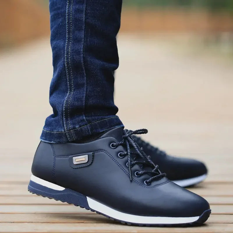 Men's PU Leather Business Casual Shoes Men's Outdoor Breathable Sports Shoes Men's Fashion Loafers Walking Shoes