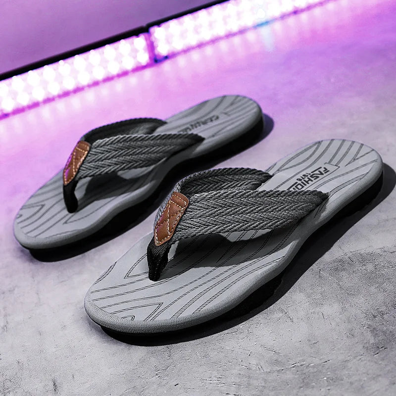 Men's Large Size Slippers Casual EVA Flip Flops Wear-resistant Beach Shoes Fashion Breathable Versatile Comfortable Waterproof