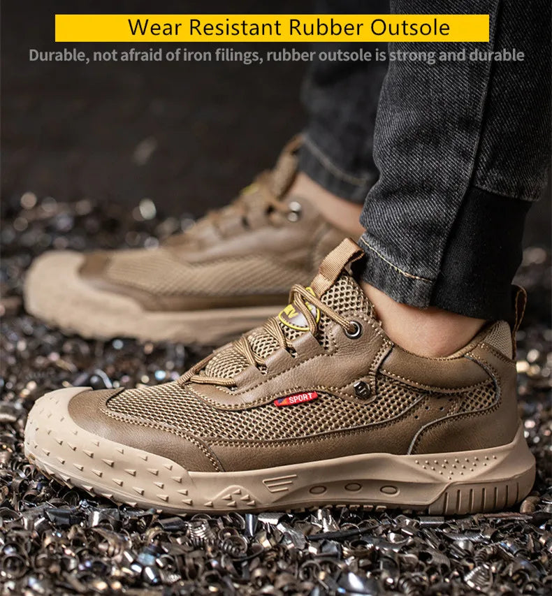 breathable work shoes safety shoes for men working shoes with protection anti puncture protective work shoes work sneakers