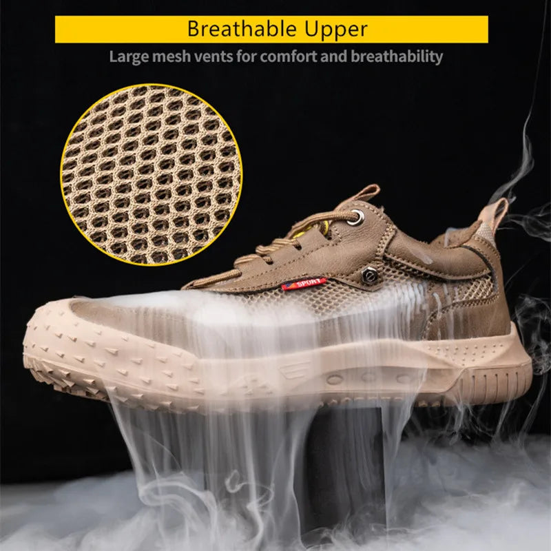 breathable work shoes safety shoes for men working shoes with protection anti puncture protective work shoes work sneakers