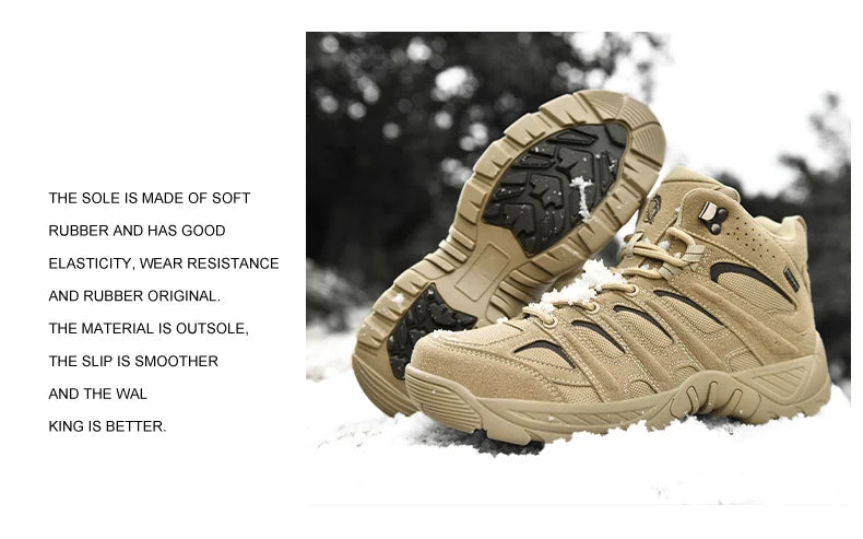 New large-sized tactical boots, waterproof and anti slip outdoor hiking shoes, heavy-duty men's new sports shoes, casual shoes