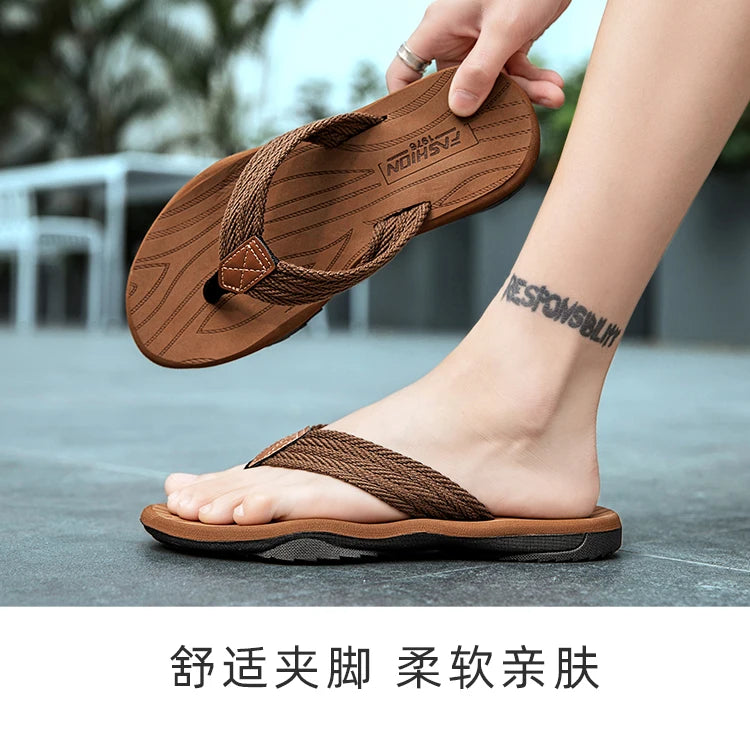 Men's Large Size Slippers Casual EVA Flip Flops Wear-resistant Beach Shoes Fashion Breathable Versatile Comfortable Waterproof