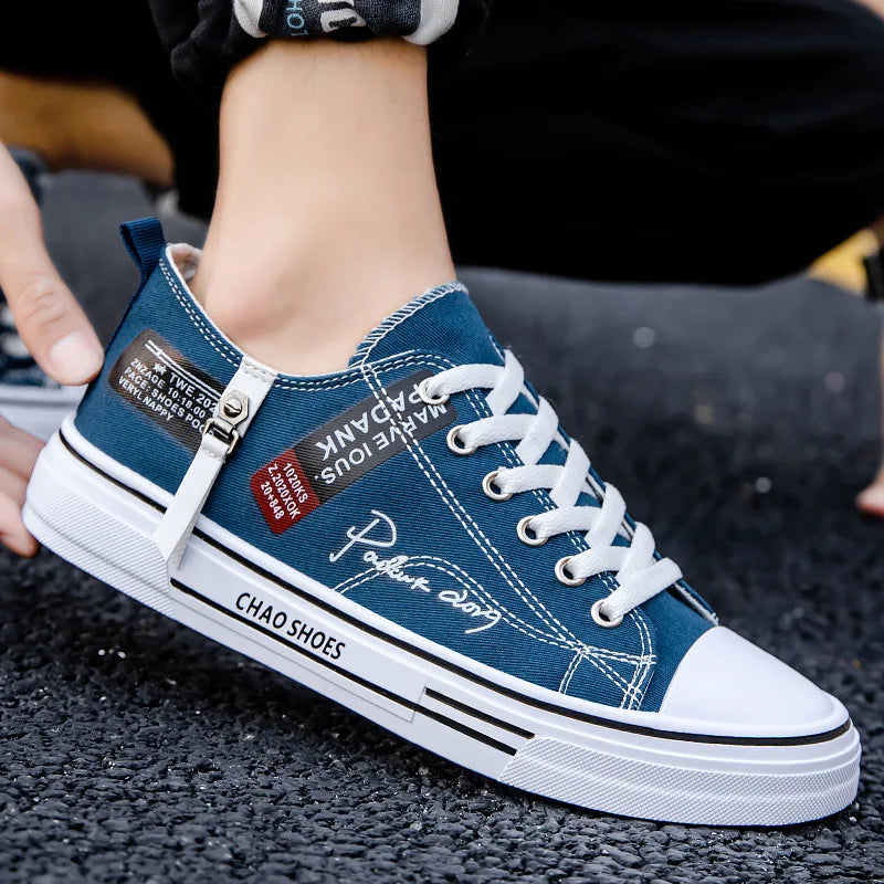 2024 Spring New Breathable Men's Canvas Shoes  Style Men's Shoes Casual Cloth  Trendy Lightweight Low Top Board Shoes