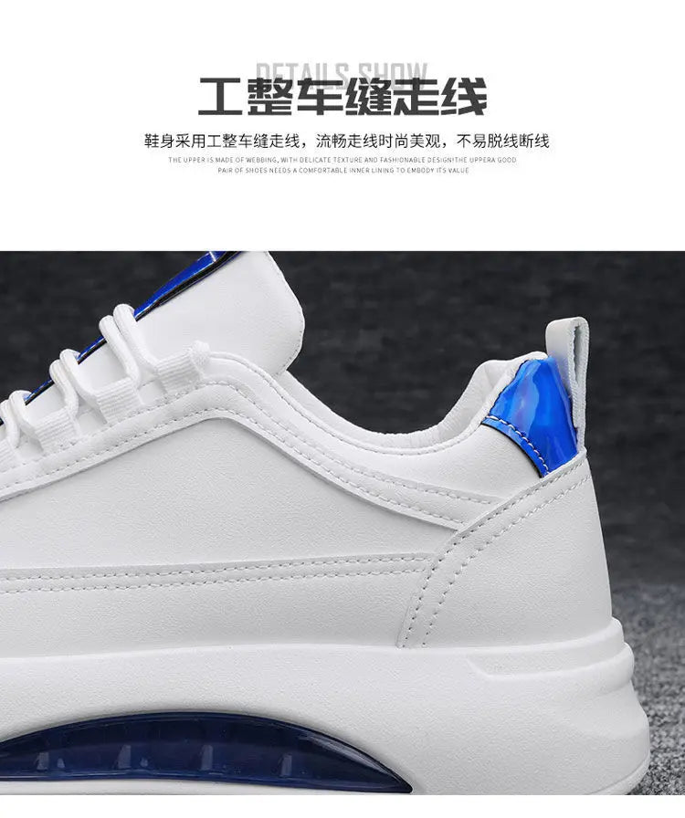 Platform Men's Casual Sneakers White High Quality Men Sports Shoes Pu Leather Shoes for man  Air Cushion Board Tennis Shoes