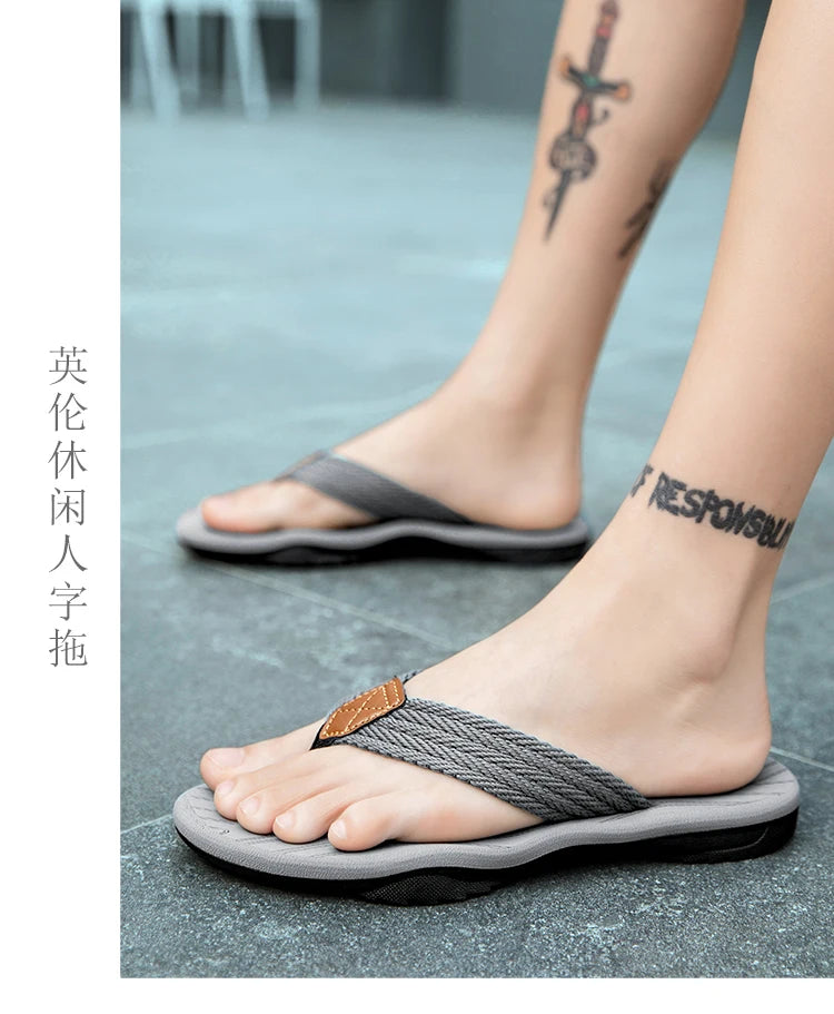 Men's Large Size Slippers Casual EVA Flip Flops Wear-resistant Beach Shoes Fashion Breathable Versatile Comfortable Waterproof