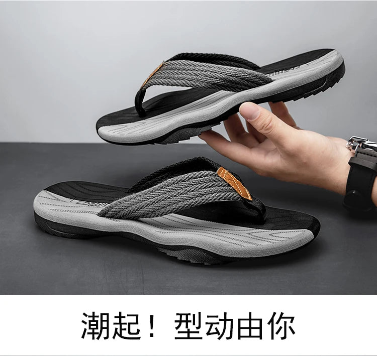 Men's Large Size Slippers Casual EVA Flip Flops Wear-resistant Beach Shoes Fashion Breathable Versatile Comfortable Waterproof