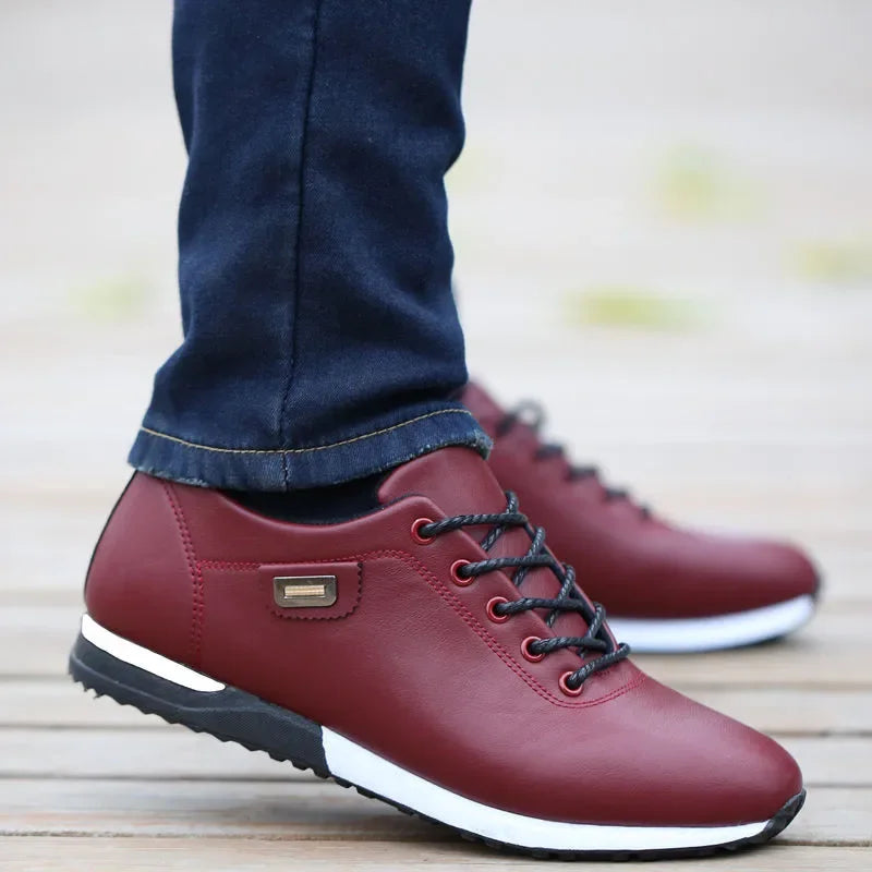 Men's PU Leather Business Casual Shoes Men's Outdoor Breathable Sports Shoes Men's Fashion Loafers Walking Shoes