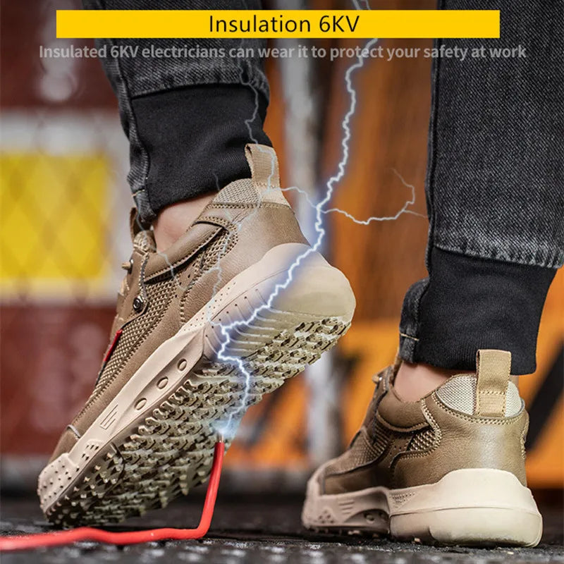 breathable work shoes safety shoes for men working shoes with protection anti puncture protective work shoes work sneakers