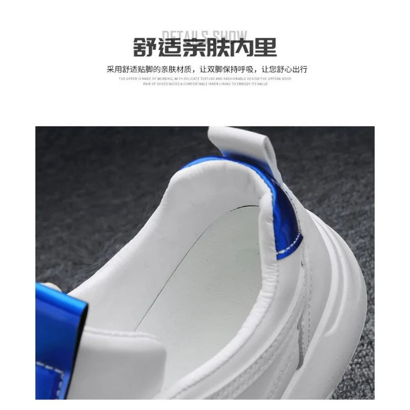 Platform Men's Casual Sneakers White High Quality Men Sports Shoes Pu Leather Shoes for man  Air Cushion Board Tennis Shoes