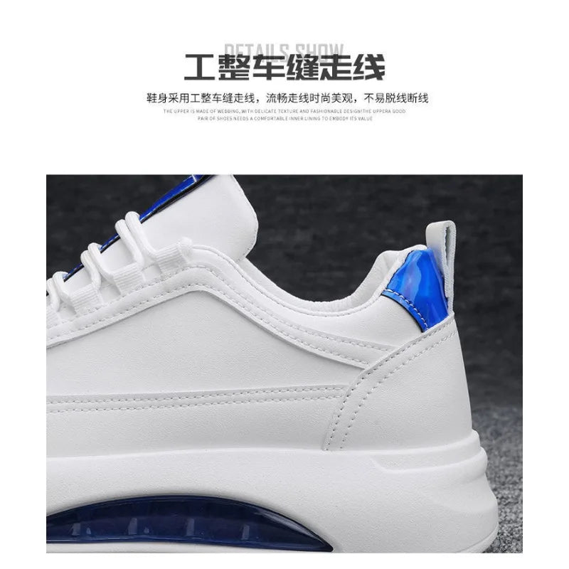 Platform Men's Casual Sneakers White High Quality Men Sports Shoes Pu Leather Shoes for man  Air Cushion Board Tennis Shoes