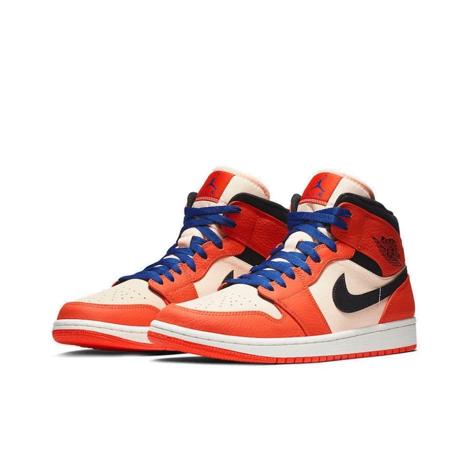 Original Air Jordan 1 Mid 'Chicago' Red and White For Men Classic Retro Basketball Sneakers Shoes 554724-173