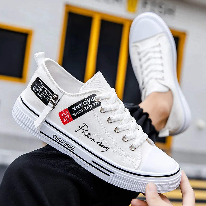 2024 Spring New Breathable Men's Canvas Shoes  Style Men's Shoes Casual Cloth  Trendy Lightweight Low Top Board Shoes