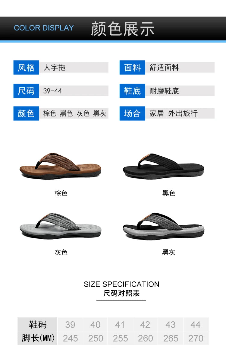 Men's Large Size Slippers Casual EVA Flip Flops Wear-resistant Beach Shoes Fashion Breathable Versatile Comfortable Waterproof