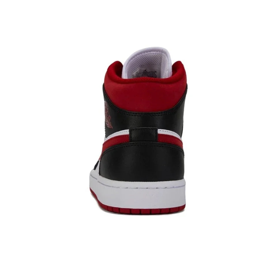 Original Air Jordan 1 Mid 'Chicago' Red and White For Men Classic Retro Basketball Sneakers Shoes 554724-173