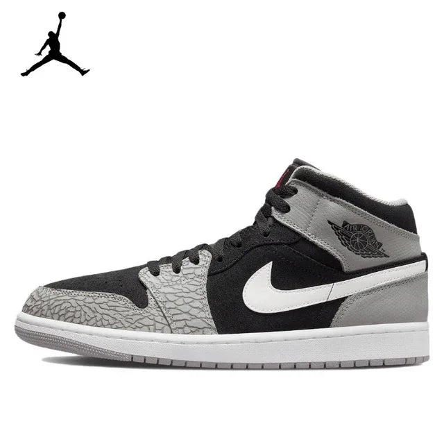 Original Air Jordan 1 Mid 'Chicago' Red and White For Men Classic Retro Basketball Sneakers Shoes 554724-173