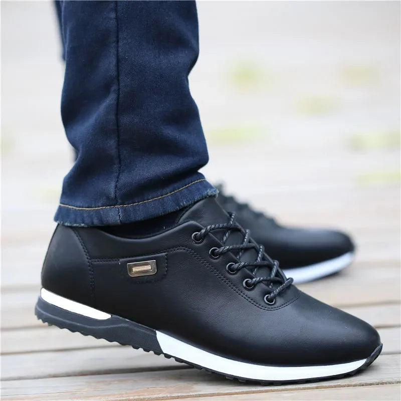 Men's PU Leather Business Casual Shoes Men's Outdoor Breathable Sports Shoes Men's Fashion Loafers Walking Shoes