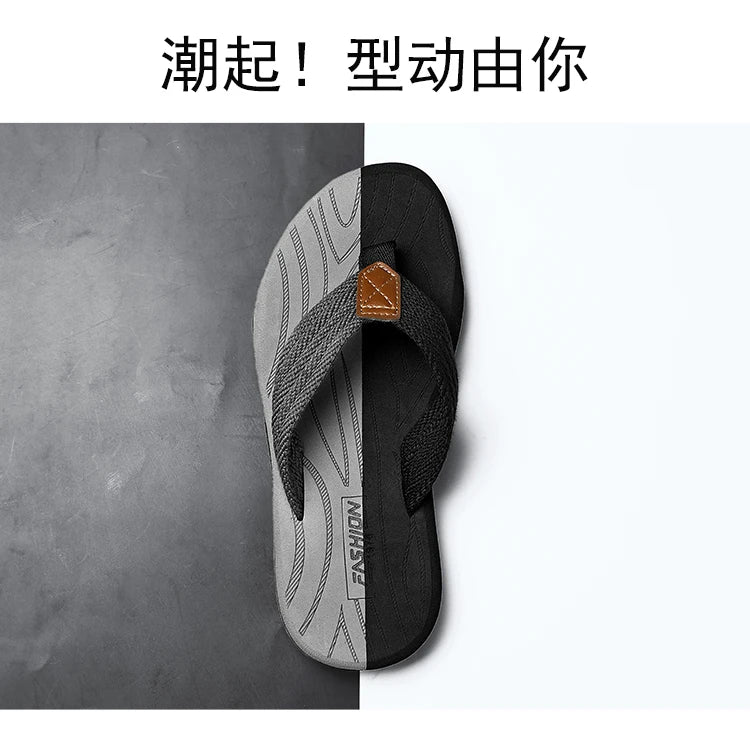 Men's Large Size Slippers Casual EVA Flip Flops Wear-resistant Beach Shoes Fashion Breathable Versatile Comfortable Waterproof